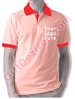 Designer Pink and Red Color Mens Logo T Shirts